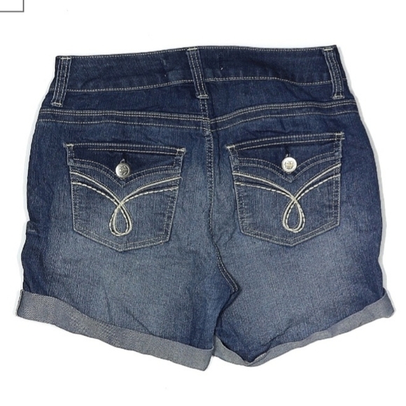 Nobo No Bounderies Blue Denim Cuffed Jean Shorts Juniors Size 7 Casual Summer - Picture 2 of 8
